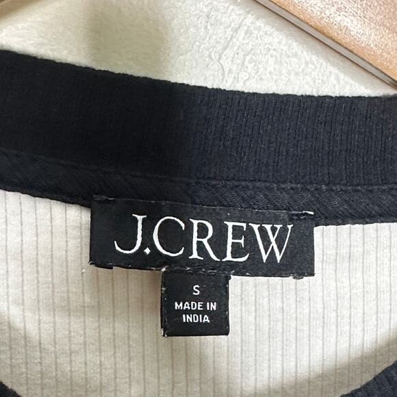 J. CREW Vintage Rib Lady Jacket Long Sleeve Cardigan White Black Sz S {3R4} - Picture 5 of 7